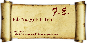 Fónagy Ellina névjegykártya